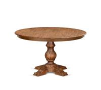 Luxe by East West Furniture F55-0N-TP Table de salle à manger moderne du milieu du siècle avec plateau rond en bois d'acacia, finition noyer antique