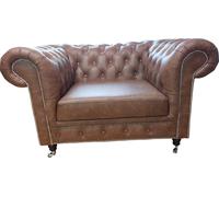 Luxe Chesterfield Fauteuil Canapé 1 siège Cuir Lounge Siège monoplace