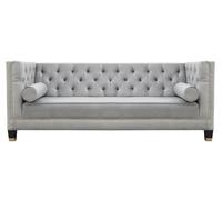 Luxe Chesterfield gris velours trois places meubles rembourrés hôtel salon pratique