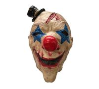 LUXE DIVA Masque de purge d'Halloween effrayant de clown brûlé pour hommes, femmes, enfants, costume de cosplay amusant, accessoire de fête de carnaval et de festival (clown de cirque maléfique, bleu