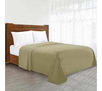 Luxe Drap Plat élégant Confort sans pli 1500 Fils en Coton égyptien de qualité en Drap, Double/Twin Taille XL, Sage
