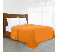 Luxe Drap Plat élégant Confort sans pli 1500 Fils en Coton égyptien de qualité en Drap, Taille complète, Vibrant Orange