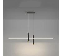 Luxe en Laiton Lustre LED Dimmable Lumières Modernes minimalistes du Plafond de Barre de Salle à Manger Éclairage intérieur décor Long décor en Suspension Lustre d'éclairage réglable, Pendentif