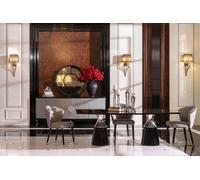 Luxe Ensemble de salle à manger Coin repas Table Chaises Noir 9pcs Salle à manger Bois