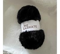 Luxe Faux Fur Yarn Chunky Fluffy Imitation Mink Crochet DIY Wool Fil de laine 2 Rouleaux 100g pour Tricoter Echarpe Couverture Poupées Tapis Sacs (Noir)
