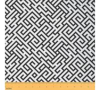 Luxe Géométrique Tissus au Metre, thème labyrinthe abstrait Tissu 184x150cm, pour Chaises et projets de bricolage à la maison, décoration d'art abstrait moderne