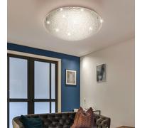 Luxe Lampe De Plafond LED Pour Bureau En Verre Chromé Éclairant