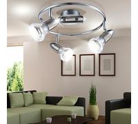 Luxe Lampe de Plafond LED Vestibule Éclairage Chrome Bureau Lampe D X H 49x17cm
