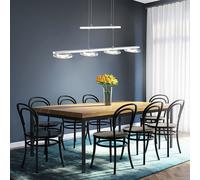 Luxe LED 18 W Lampe Suspendue Argent 4-flg Variateur Intérieur Verre Réglable