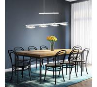 Luxe LED 18 W Lampe Suspendue Argent 4-flg Variateur Intérieur Verre Réglable
