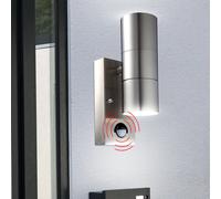 Luxe LED Mur Lampe Façades Jardin Inox Verre Lampe IP44 Détecteur de Mouvement