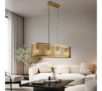 Luxe LED Pendule Couvrir Lampe Cage Marché Du Travail Chambre Bureau Grille Or