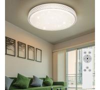 Luxe LED Plafond Lampe la Vie Chambre Éclairage Rond Cristal Intensité Variable