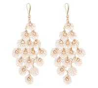 Luxe léger multi-couche Shell Long gland boucles d'oreilles, jumelé avec des bijoux pour les robes des femmes, doux quotidien porter des boucles d'oreilles