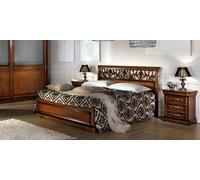 Luxe lit en bois chambre à coucher ensemble lits 2x chevet console table d'appoint 3pcs