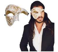 Luxe Masque Demi Visage Masque Noir fantôme de l'opéra Taille unique