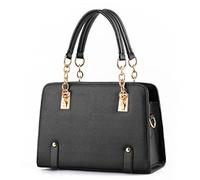 Luxe nouveau designer femmes dames sacs à main en cuir sacs à main sacs à bandoulière (Noir)