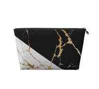 Luxe Or Marbre Abstrait Noir Et Blanc, Trousse de Toilette Trousse de Maquillage Sac à cosmétiques Trousse de Toilette de Voyage Portable
