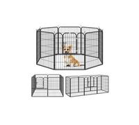 Pawhut Parc enclos Luxe modulable en acier époxy pour chiens, lapins et rongeurs 80x100 cm noir