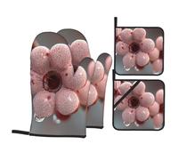 Luxe Petal Kit de cuisson durable avec gants de cuisine et maniques Design étanche et résistant à la chaleur