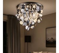 Luxe Plafonniers Clients Chambre Éclairage Cercles Design Lampe Argent Chrome
