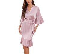 Luxe Plus Taille de Mariage Satin Robe - Peignoir de mariée élégant pour Les Demoiselles d'honneur de la mariée