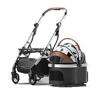 Luxe Pour Animaux De Compagnie Transporteur Animaux Sac Transport Cage Chariot Pour Chat À 4 Roues Portable Pliable Poussette Chien Charge Inférieure À 15 Kg (Color : White)