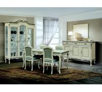 Luxe Salle à manger Set 5pcs Blanc Meubles en bois 4x Chaise Table Style Baroque Nouveau