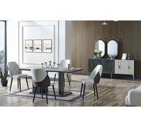 Luxe Salle à manger Set Table de salle à manger 6x Chaises Buffet Salle à manger Groupe de 8 pièces
