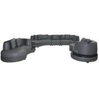 Luxe Salon d'angle en cuir Paysage Coin rembourré XXL Grand canapé en forme de U + USB