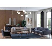 Luxe Salon moderne Set 4pcs. 4 sièges Fauteuil Table basse Meubles en bois