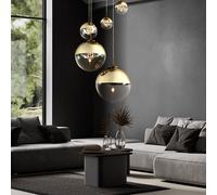 Lampe à pendule suspendue salle de travail sphère en verre projecteurs plafonnier bureau luminaire or Globo 15855-5