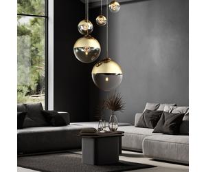 Luxe Suspension Lampe De Travail En Verre Boule Spot Plafonnier Or