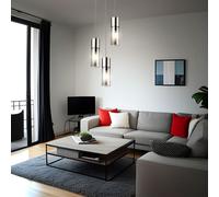 Luxe Suspension Lampe Plafonnier Salle À Manger Verre Pendentif Spot Fumé