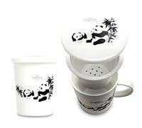 Luxe - Tasse à thé - 2 en 1 - Tasse à thé avec filtre - Japonais - Service à thé - Tasse à thé Panda - Tasse - Grande tasse - Verre à thé - Verres à thé avec oreille - Tasses à thé - Tasse à thé -