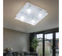 Luxe Verre LED Plafonnier Argent Bureau Hall Luminaire Lampe Lumière