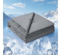 Luxear Couverture Rafraichissante Couette Arc-Chill pour Été, Couverture Refroidissement avec Technologie Sentiment Froid, Couette sans Housse pour Lit Adulte Enfant Chien, 150 x 200 cm, Gris