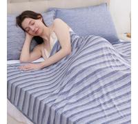 Luxear Couverture Rafraîchissante, Couverture d'ÉtÉ Légère à Double Face avec Sentiment Froid Arc-Chill 3,0, Plaid Doux pour Canapé Fauteuil Adulte Bebe Enfant Voyage Voiture 150x200cm, Bleu