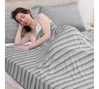 Luxear Couverture Rafraîchissante, Couverture d'Été Légère à Double Face avec Technologie Sentiment Froid, Plaid Doux pour Canapé Fauteuil Adulte Bebe Enfant Voyage Voiture 150x200cm, Gris