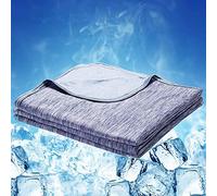 Luxear Couverture Rafraichissante pour Été, Couverture avec Technologie Sentiment Froid, Plaid Doux Léger pour Canapé Fauteuil Adulte Bebe Enfant Chien Voyage Voiture, 200 x 220 Cm, Bleu