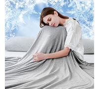 Luxear Couverture Rafraichissante pour Été, Couverture avec Technologie Sentiment Froid, Plaid Doux Léger pour Canapé Fauteuil Adulte Bebe Enfant Chien Voyage Voiture, 200 x 220 Cm, Gris