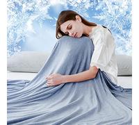 Luxear Couverture Rafraichissante pour Été, Couverture avec Technologie Sentiment Froid, Plaid Doux Léger pour Canapé Fauteuil Adulte Bebe Enfant Chien Voyage Voiture, 220 x 240 Cm, Bleu