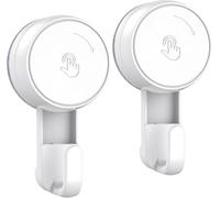 Luxear Lot 2 Crochet Ventouse Mural Puissante 5KG, Crochet Vacuum Plastique Porte Serviette Peignoir Couronne Manteau Torchon à Ventouse, Ustensile de Salle de Bain Cuisine Fenêtre Blanc