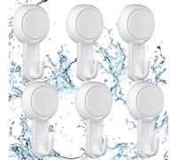 Luxear Lot 6 Crochets Ventouses Mural Puissantes 3KG, Crochet Vacuum Salle de Bain Porte Ventouse Couronne Serviette Peignoir Manteau Torchon, Ustensile Ventouse Cuisine Douche Crochet Plastique Blanc