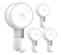 LUXEAR Lot de 4 crochets à ventouse réutilisables pour mur de douche, salle de bain, fenêtre, porte en verre, crochet robuste pour couronne de salle de bain, cuisine