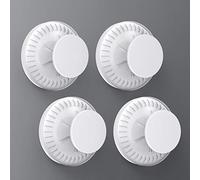 Luxear Lot de 4 crochets à ventouse sans perçage, amovibles et imperméables, pour salle de bain, cuisine, porte d'entrée, camping-car, sur toutes les surfaces lisses, blanc