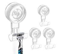 Luxear Lot de 4 crochets à ventouses robustes et étanches pour douche, salle de bain, salle de bain, serviette de bain, sac à clés, multicolore