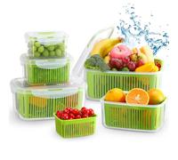 Luxear Lot De 5 Boîte Rangement Frigo,Boîte Conservation Alimentaire Vert