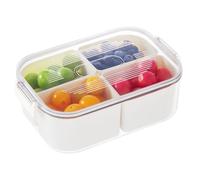 Luxear Snack Box Plateau de Service Divisé 4 Compartiments avec Couvercle, Boîte de Conservation Alimentaire Boîte à Goûter Lavable pour Déjeuner Noix Fruits Biscuits Snacks Bonbons