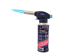 LuxéArt - Lot Chalumeau de cuisine + cartouche gaz incluse. Flamme réglable. Idéal pour pâtisserie, barbecue, feu, soudure, camping, cheminée, bricolage.